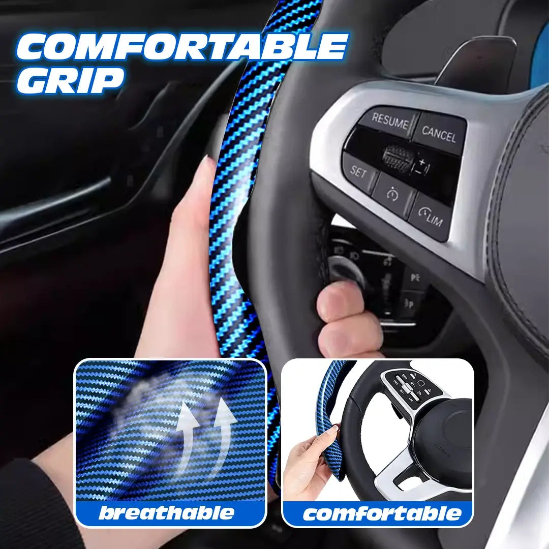 🚨 2026 HOT SELLER – Upgrade Your Drive in Seconds! 60% OFF Carbon Fiber Steering Wheel Cover (Universal Fit)